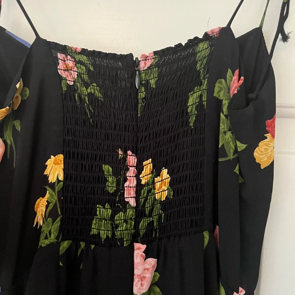 Reformation Black Floral Midi Dress - Picture 4 of 5